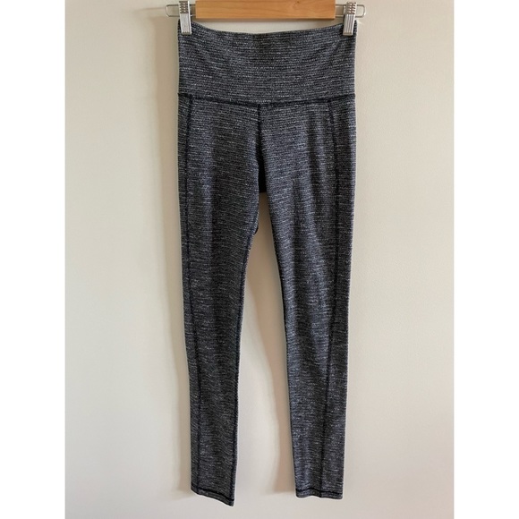 Skinny Groove Pant II *Full-On Luon (Roll Down) Coco Pique Black White Size 4 - Picture 3 of 8